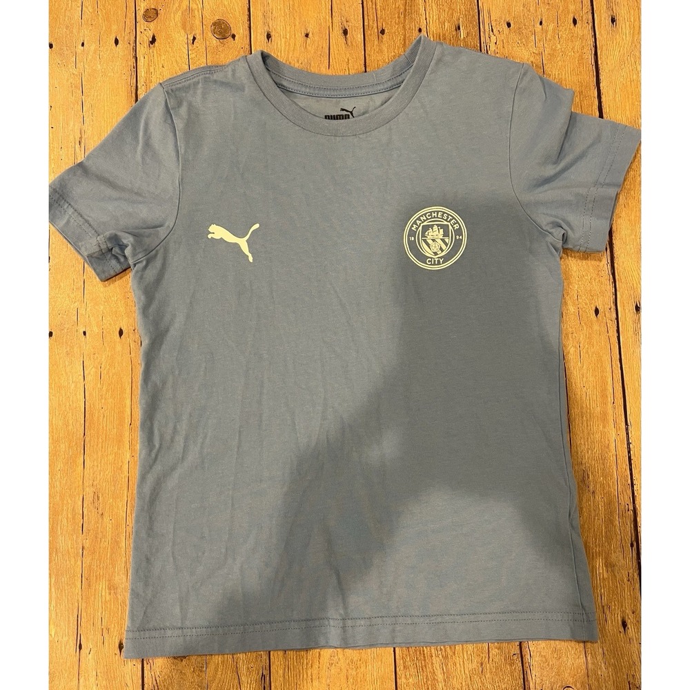 Puma Manchester City Youth Small Training Shirt light Blue Premier League Soccer